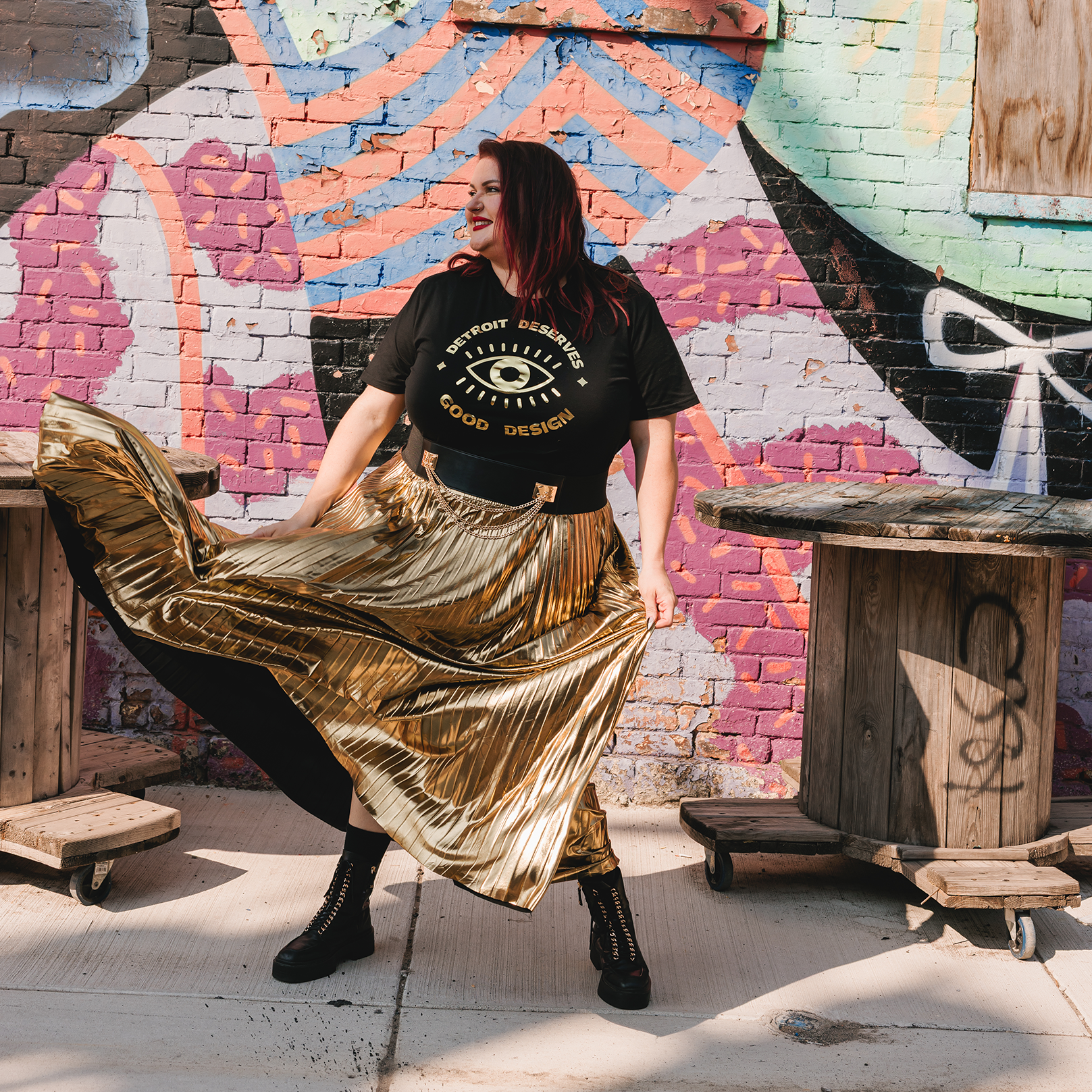 Detroit Deserves Good Design Gold Foil T-Shirt