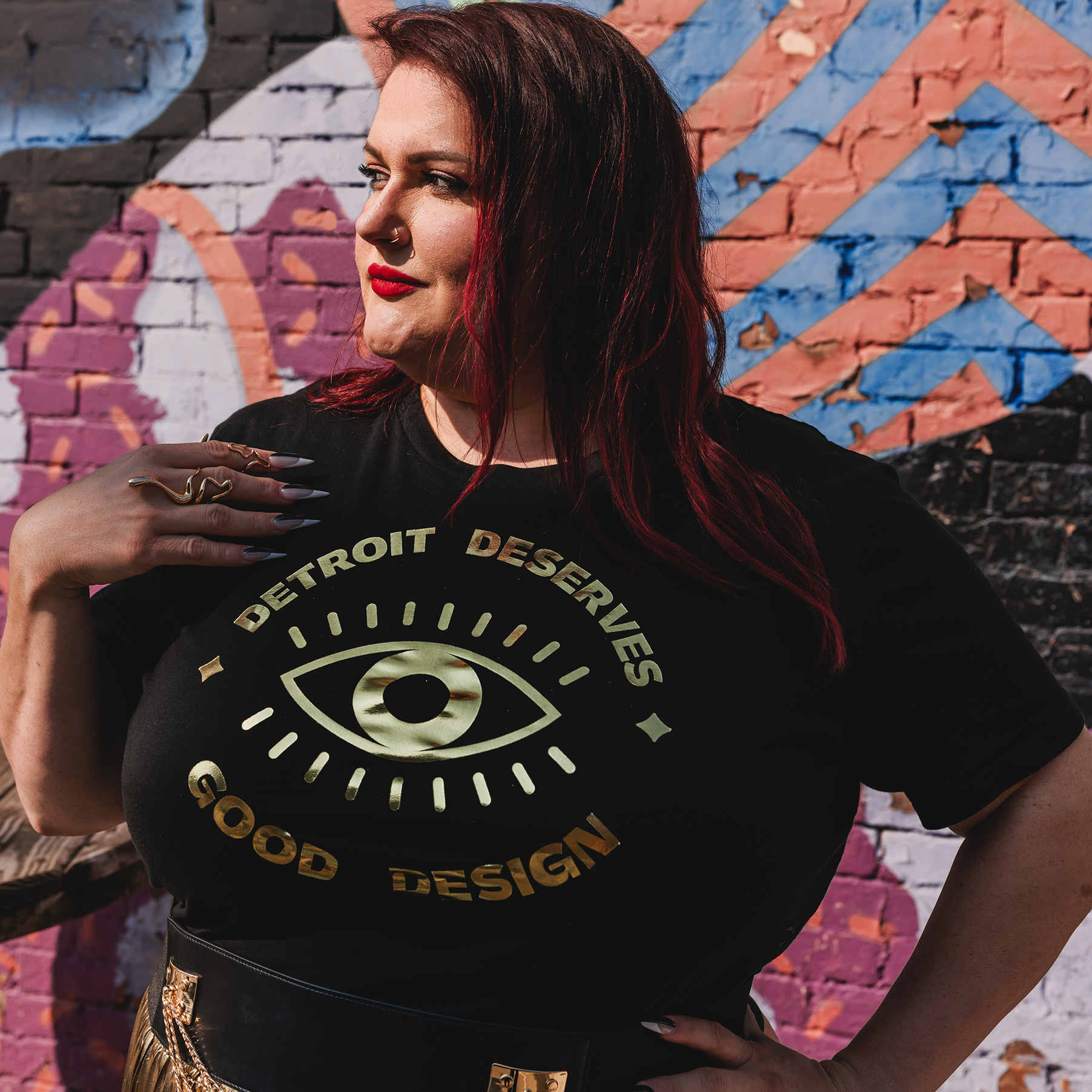 Detroit Deserves Good Design Gold Foil T-Shirt